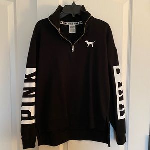 PINK by VS black 1/4 zip sweatshirt XS